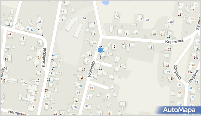 Nakło Śląskie, Wolności, 9, mapa Nakło Śląskie