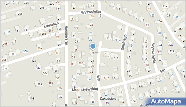 Niepołomice, Wojska Polskiego, 26, mapa Niepołomice