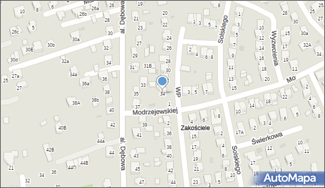 Niepołomice, Wojska Polskiego, 34, mapa Niepołomice