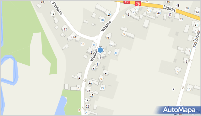 Niezdara, Wodna, 1, mapa Niezdara