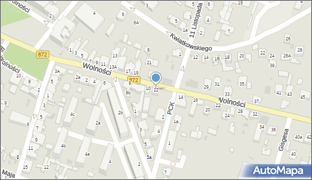 Nisko, Wolności, 12, mapa Nisko