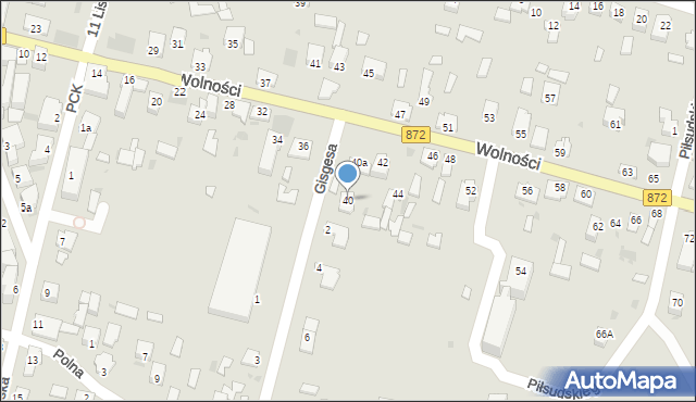 Nisko, Wolności, 40, mapa Nisko