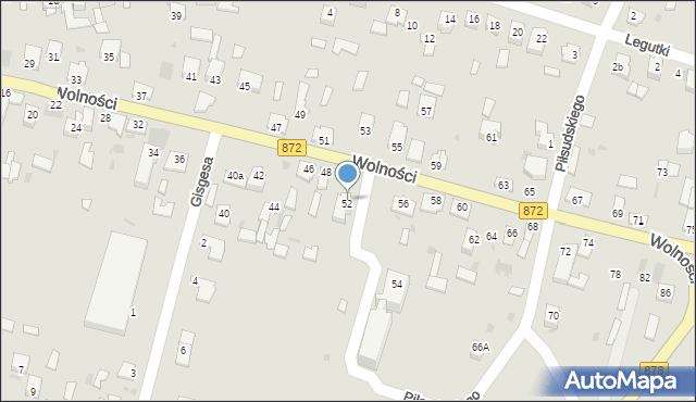 Nisko, Wolności, 54A, mapa Nisko