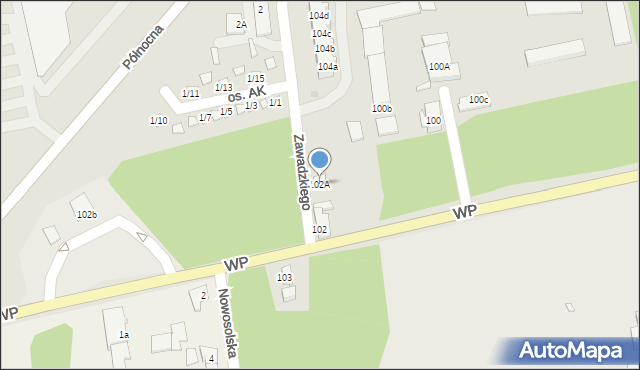 Nowa Sól, Wojska Polskiego, 102A, mapa Nowa Sól