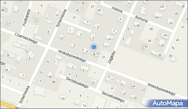 Nowe Gulczewo, Wołodyjowskiego Michała, 8, mapa Nowe Gulczewo