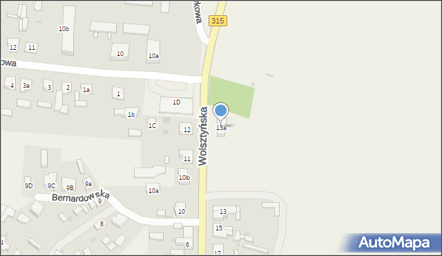 Obra, Wolsztyńska, 13a, mapa Obra