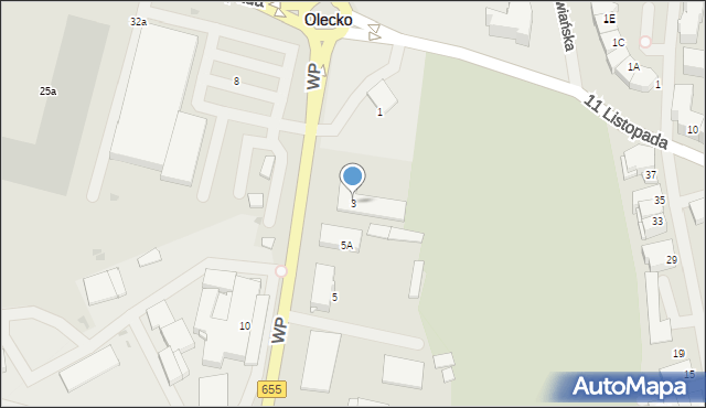 Olecko, Wojska Polskiego, 3, mapa Olecko