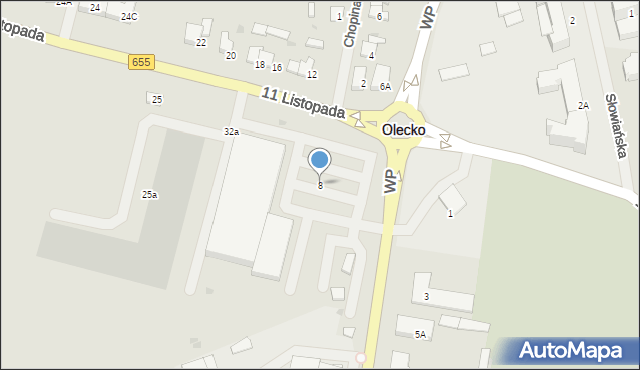 Olecko, Wojska Polskiego, 8, mapa Olecko