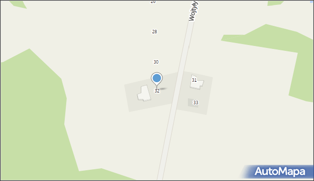 Olszewo-Borki, Wojtyły Karola, 32, mapa Olszewo-Borki