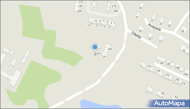 Olsztyn, Wołodyjowskiego Michała, 16, mapa Olsztyna