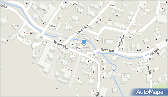 Olszyna, Wolności, 11, mapa Olszyna