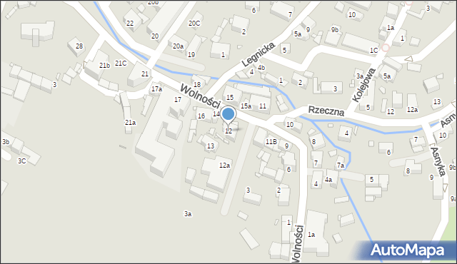 Olszyna, Wolności, 12, mapa Olszyna