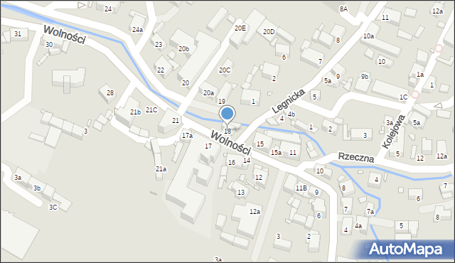 Olszyna, Wolności, 18, mapa Olszyna