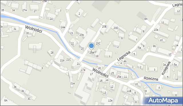 Olszyna, Wolności, 20a, mapa Olszyna