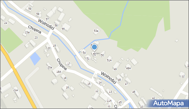 Olszyna, Wolności, 52, mapa Olszyna