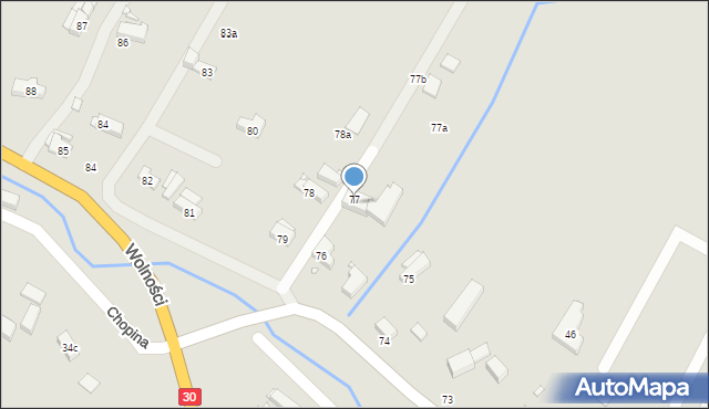 Olszyna, Wolności, 77, mapa Olszyna