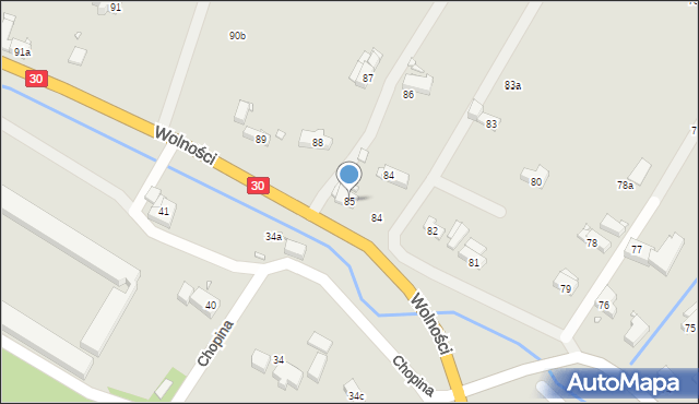 Olszyna, Wolności, 85, mapa Olszyna