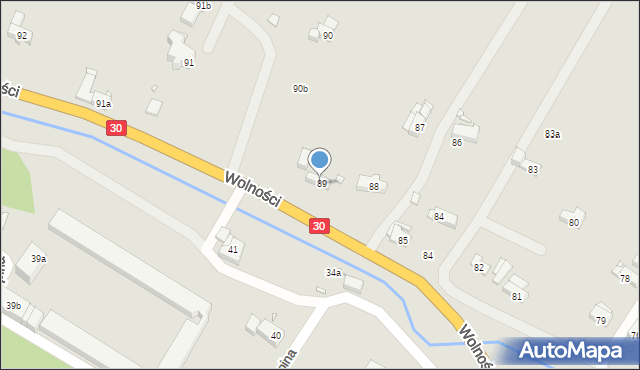 Olszyna, Wolności, 89, mapa Olszyna