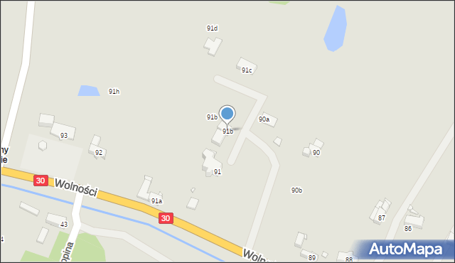 Olszyna, Wolności, 91b, mapa Olszyna