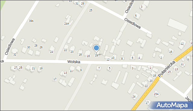 Osiek, Wolska, 14, mapa Osiek