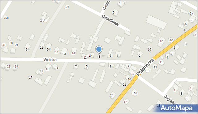 Osiek, Wolska, 8, mapa Osiek