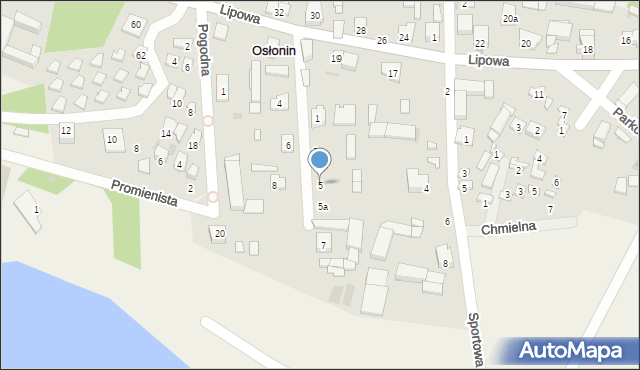 Osłonin, Wodna, 5, mapa Osłonin