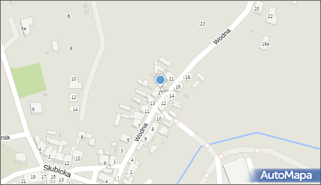 Ośno Lubuskie, Wodna, 17, mapa Ośno Lubuskie