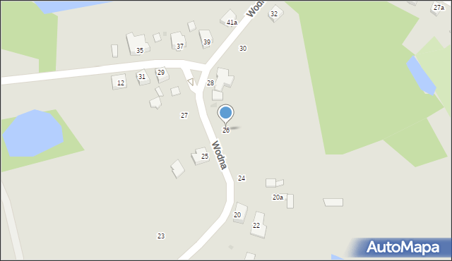 Ośno Lubuskie, Wodna, 26, mapa Ośno Lubuskie