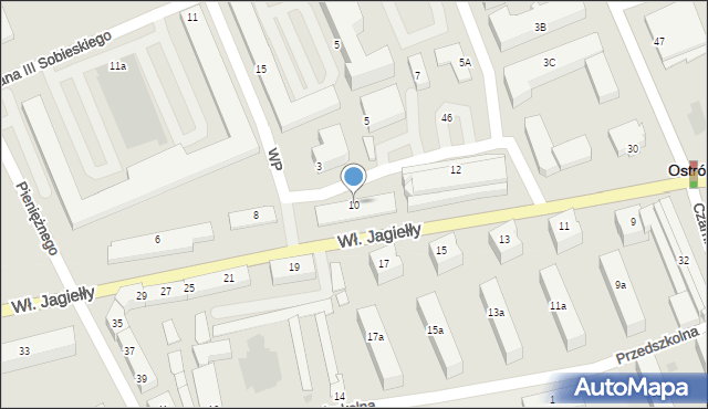 Ostróda, Wojska Polskiego, 10, mapa Ostróda