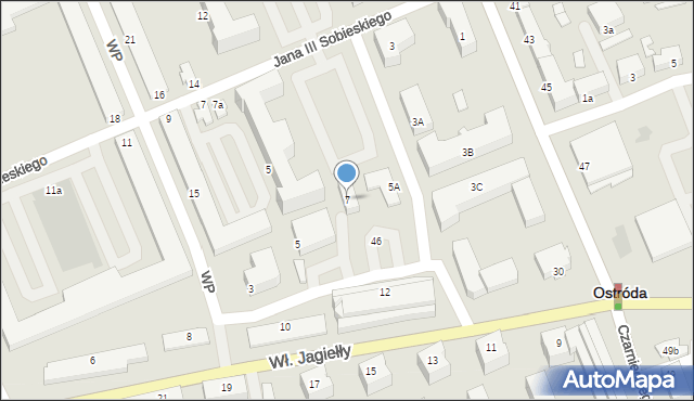 Ostróda, Wojska Polskiego, 7, mapa Ostróda