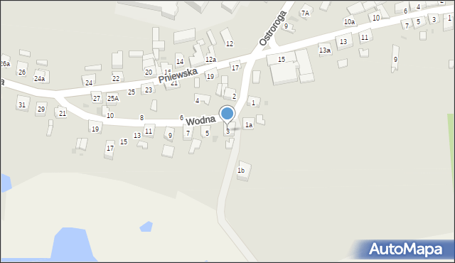Ostroróg, Wodna, 3, mapa Ostroróg