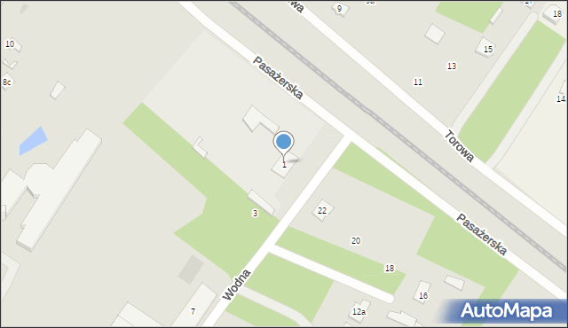 Ostrów Mazowiecka, Wodna, 1, mapa Ostrów Mazowiecka