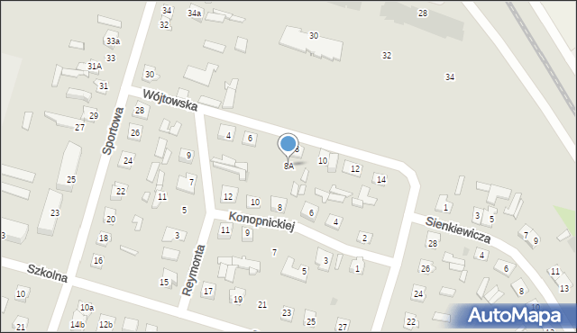 Ostrów Mazowiecka, Wójtowska, 8A, mapa Ostrów Mazowiecka