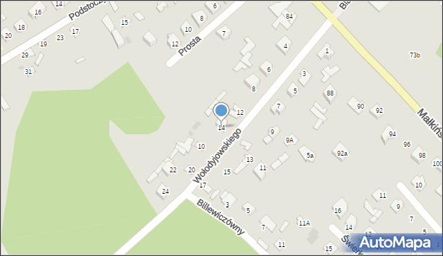 Ostrów Mazowiecka, Wołodyjowskiego Michała, 14, mapa Ostrów Mazowiecka