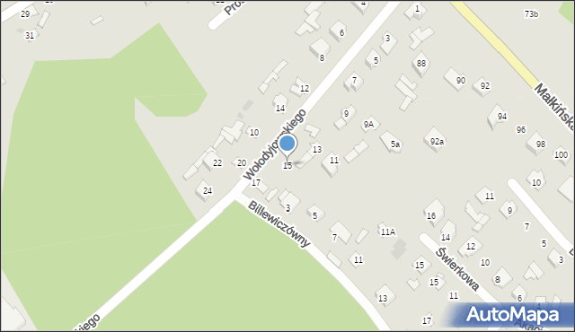 Ostrów Mazowiecka, Wołodyjowskiego Michała, 15, mapa Ostrów Mazowiecka