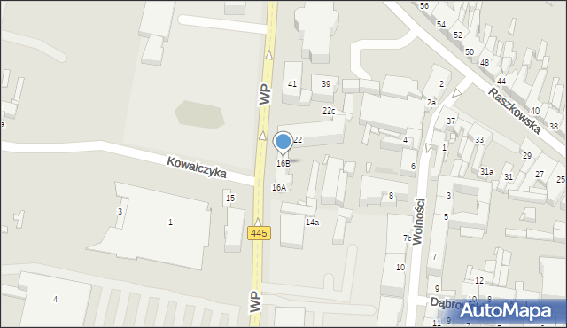 Ostrów Wielkopolski, Wolności, 16B, mapa Ostrów Wielkopolski
