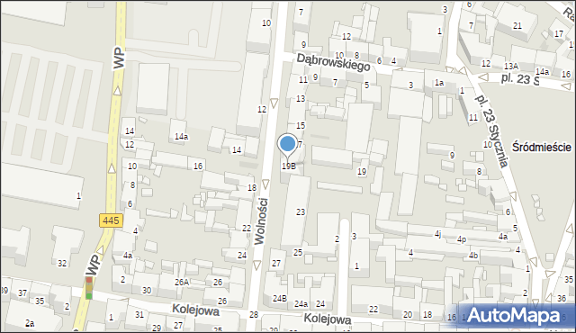 Ostrów Wielkopolski, Wolności, 19B, mapa Ostrów Wielkopolski