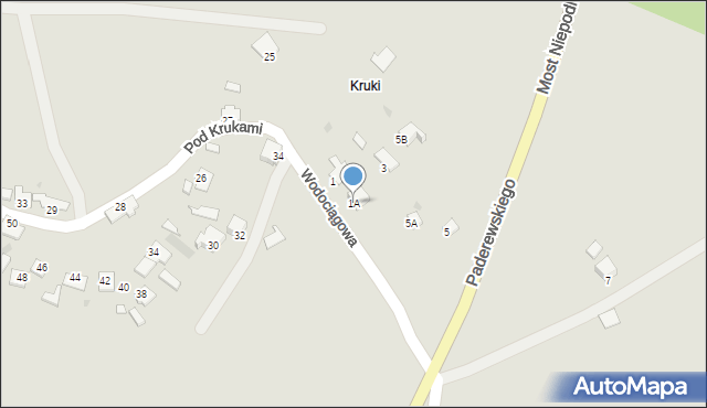 Oświęcim, Wodociągowa, 1A, mapa Oświęcimia