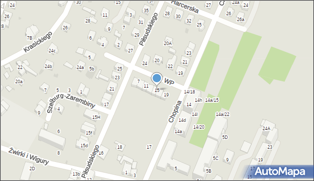 Oświęcim, Wojska Polskiego, 15, mapa Oświęcimia