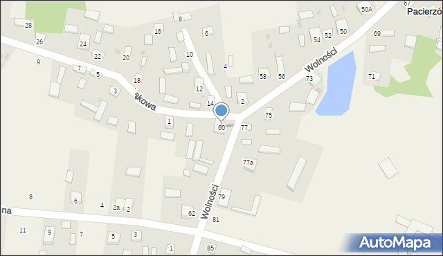 Pacierzów, Wolności, 60, mapa Pacierzów