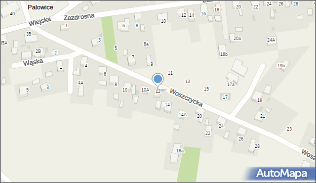Palowice, Woszczycka, 12, mapa Palowice
