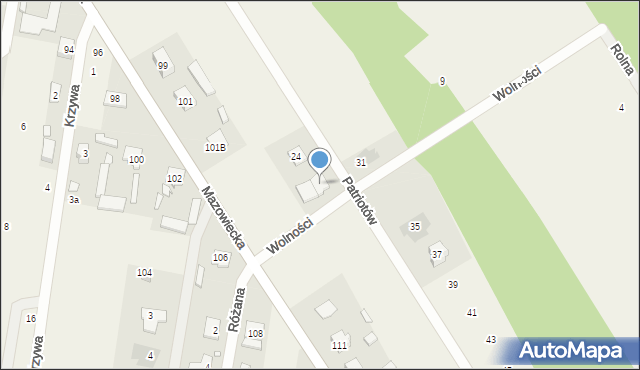 Pasek, Wolności, 5, mapa Pasek