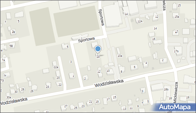 Pawłowice, Wodzisławska, 14, mapa Pawłowice