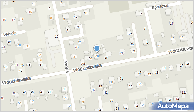 Pawłowice, Wodzisławska, 28, mapa Pawłowice