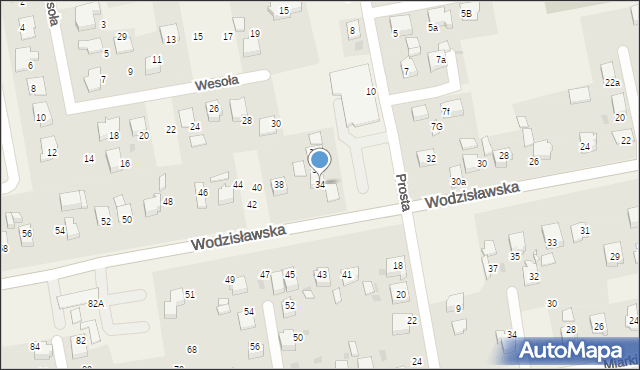 Pawłowice, Wodzisławska, 34, mapa Pawłowice