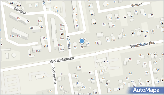 Pawłowice, Wodzisławska, 58, mapa Pawłowice