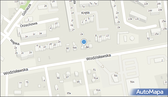 Pawłowice, Wodzisławska, 64a, mapa Pawłowice