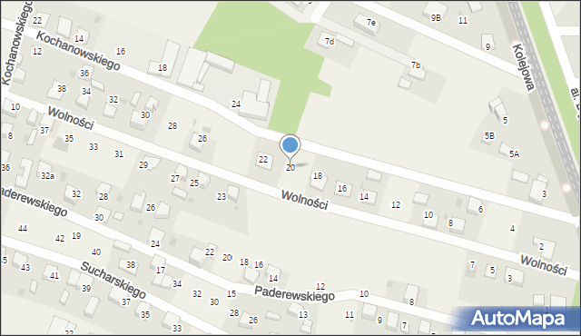 Piasek, Wolności, 20, mapa Piasek