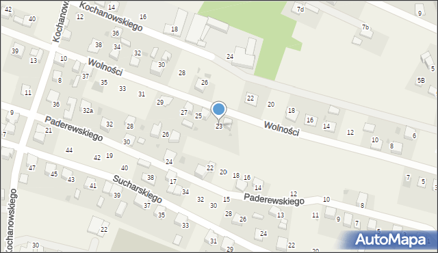 Piasek, Wolności, 23, mapa Piasek