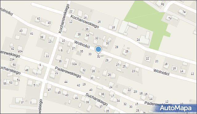 Piasek, Wolności, 31, mapa Piasek